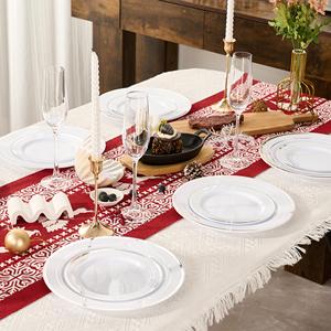 Ensemble de 100 assiettes élégantes à bordure dorée pour mariage, vaisselle jetable en plastique, assiettes de service pour fête - Product Image 4