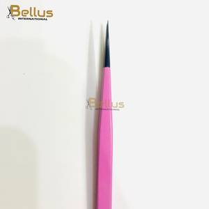 Pinzas para Pestañas con Punta Recta, Recubrimiento en Polvo Color Durazno, Punta Negra Plasma, Agarre Fuerte, Herramienta para Extensión de Pestañas, Venta al Por Mayor - Product Image 1