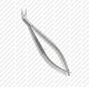 Ciseaux microscopiques angulaires Castroviejo de qualité supérieure, 4,75 pouces, manche à ressort, ciseaux chirurgicaux ophtalmiques en acier inoxydable tranchants - Product Image 5