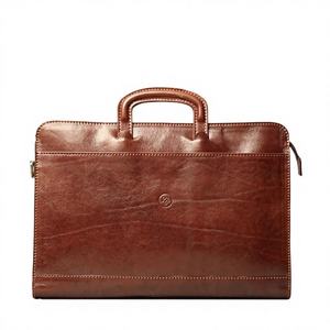 Porte-documents pour ordinateur portable en cuir véritable écologique - Durable, léger, grande capacité, antichoc et imperméable pour usage professionnel - Product Image 1