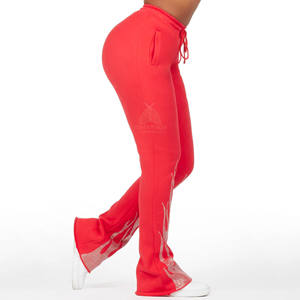 Pantalones Deportivos de Moda al por Mayor, Pantalones Deportivos de Alta Calidad para Mujer, Pantalones Deportivos con Logotipo Personalizado, Pantalones Deportivos con Estampado de Diamantes de Imitación - Product Image 4