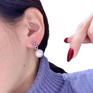 Pendientes Colgantes de Plata de Ley 925 de Zhuji, con Perlas de Agua Dulce Akoya de 6.5-7mm, Color Polvo de Flor de Cerezo, para Chicas, Sensación Exquisita - Product Image 3