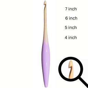 Los ganchos de ganchillo de madera semicoloreados más populares con agarre ergonómico y cómodo solo para negocios al por mayor y a granel - Product Image 3