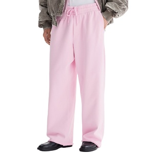 Pantalon de jogging ample pour homme en molleton de coton 470 GSM, épais et lourd, formel, infroissable, avec cordon de serrage, pour l'hiver et la gym - Product Image 1