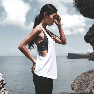 Camiseta de Yoga sin Mangas en Forma de T de Color Sólido Personalizada para Mujer, Spandex/Poliéster de Secado Rápido para Ejercicio, Running y Gimnasio - Product Image 2