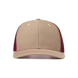 Casquette de camionneur beige et bordeaux de qualité supérieure, avec dos en maille, réglable, style snapback, classique, décontractée, pour l'extérieur, casquette de baseball, logo personnalisé - Product Image 2