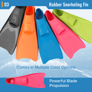 Palmes de plongée en caoutchouc AROPEC à code couleur ; Palmes de natation à bout ouvert à drainage rapide pour la location et l'entraînement ; Fournisseur d'usine OEM/ODM - Product Image 4