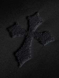 Sudadera con capucha extragrande para mujer, negra, con relieve, informal, de forro polar suave, para uso diario, top de moda de invierno - Product Image 4