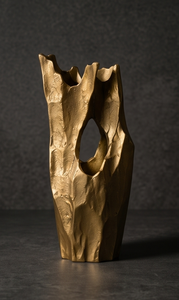 Vase à fleurs moderne en métal doré, centre de table abstrait de luxe, conteneur décoratif creux pour la maison, l'hôtel, vente en gros - Product Image 2