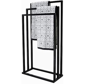 Moderno Toallero de Baño de 2 Niveles, de Hierro Negro, Estilo Simple, Doble Capa - Product Image 4