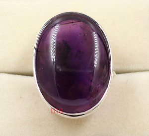 Large Oval Amethyst <b>Ring</b> Bold Purple Stone <b>Statement</b> <b>Ring</b> Handmade Gemstone Jewelry - Product Image 6