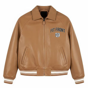 แจ็คเก็ตหนังแท้สำหรับผู้ชาย รุ่นพรีเมียม กันลม กันน้ำ สีพื้น มีทุกขนาด ขายดี - Product Image 1