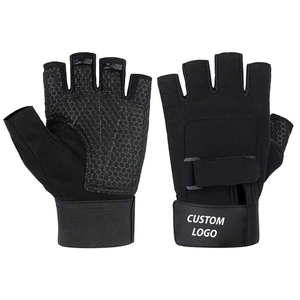 ATTIRELY SPORTS Half Finger <b>Leather</b> Fitness <b>Gloves</b> Breathable Non-Slip Adjustable Hook Loop Wrist Strap Gym Weight Lifting - Product Image 1
