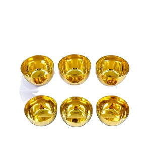 Ensemble de 6 bols en acier inoxydable plaqué or PVD, poli, durable, écologique, passe au lave-vaisselle, bols de service pour la cuisine - Product Image 2