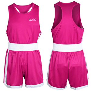 Conjuntos de Uniformes de Boxeo y MMA de Moda, Cuello Redondo, Unisex, Hechos de Poliéster, Color Rosa, Secado Rápido, Duraderos, Ligeros - Product Image 5