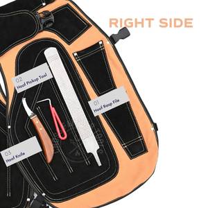 Tablier de fermeur professionnel en cuir avec couteau à sabots courbé, râpe double face, marteau à sabots et brosse métallique - Product Image 4