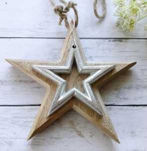 Wooden Star Handmade Hanging Ornament Eco-Friendly <b>Christmas</b> & Festival Decoration for Home Window - Product Image 4