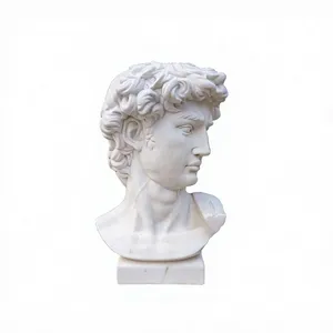 Busto de David Tallado a Mano en Mármol Natural, Escultura Clásica Griega Romana de Cabeza Masculina, Decoración para el Hogar, Superventas - Product Image 2