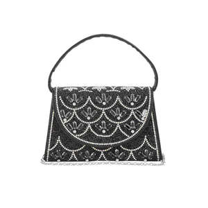 <b>Black</b> Fancy P24331 <b>Evening</b> <b>Bag</b> with Shoulder Strap - Product Image 3