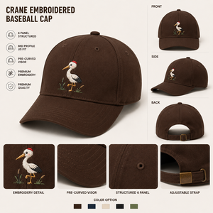 Casquette de baseball structurée en sergé de coton marron foncé à 6 panneaux, personnalisable, avec visière incurvée et broderie animale mignonne – Vente en gros - Product Image 3