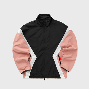 Ensemble coupe-vent sportif pour homme, color-block noir et vert, en polyester, avec col montant et fermeture éclair, veste et pantalon, disponible à la vente en ligne - Product Image 5