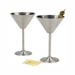 Copa de vino de metal hecha a mano con diseño sencillo, acabado plateado, para el hogar, hoteles, bares, flauta para champán, vaso para beber. - Product Image 1