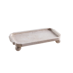 Plateau en travertin naturel moderne, élégant décor en pierre naturelle pour salon, centre de table de mariage et cadeau de pendaison de crémaillère - Product Image 5