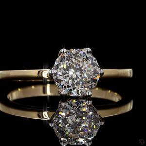 Bague en or intemporelle pour femme avec diamant de laboratoire taille portugaise rond, élégante, pour fiançailles, anniversaire, bijou raffiné, cadeau - Product Image 4