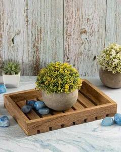 Bandeja de Servir Rectangular Moderna de Madera Natural Sólida, Apta para Lavavajillas, con Acabado Liso, para el Desayuno, Más Vendida - Product Image 5