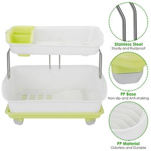 2-Tier Dish Drying Rack and Cutlery Drainer Holder <b>Kitchen</b> Organizer Storage <b>Shelf</b> - Product Image 5