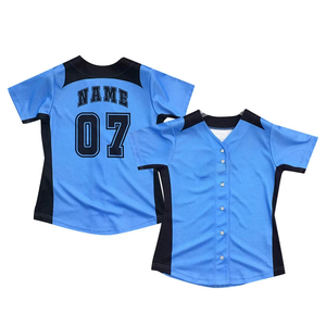 Camiseta de Béisbol Personalizada con Cuello en V, Manga Corta, Impresión de Letras y Logotipo Personalizados, Absorbente de Sudor, Talla Grande, 100% Poliéster - Product Image 4