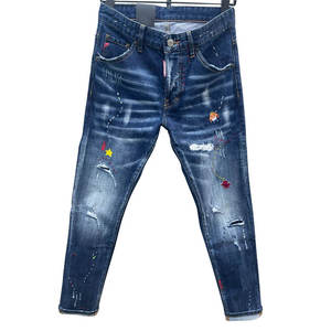 New Arrival Slim Wide Leg Heavyweight Distressed Denim Casual Unisex <b>Jeans</b> Mid <b>Waist</b> Men's Women's Personalized High Quality - Product Image 1