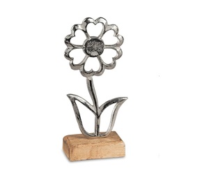Décoration de Noël rustique en aluminium et bois, marque privée Majestic, pièce décorative pour la présentation saisonnière à la maison - Product Image 1