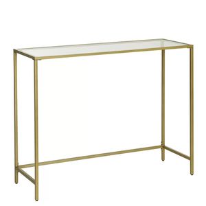 Exclusive Metal <b>Console</b> <b>Table</b> With Clear Glass Top Durable Hallway Furniture For Sophisticated Residential Decoration Themes - Product Image 1