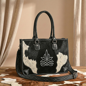 Vintage Western Floral <b>Tooled</b> <b>Leather</b> Handbag Women's Genuine <b>Leather</b> Tote Purse with Adjustable Crossbody Strap - Product Image 5