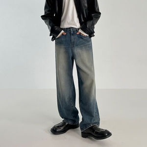 Pantalones holgados personalizados de mezclilla lavada a la piedra estilo streetwear hip hop para hombre, talla grande, vaqueros holgados para hombre - Product Image 4