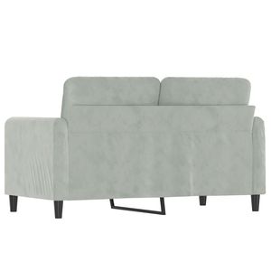 Canapé 2 places en velours gris clair 100% polyester avec mousse métallique pour salon - Product Image 5
