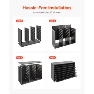 Organizzatore per Ufficio e Casa a 27 Scomparti in Legno con Ripiani Rimovibili e Vassoi Portadocumenti in Truciolato - Product Image 6