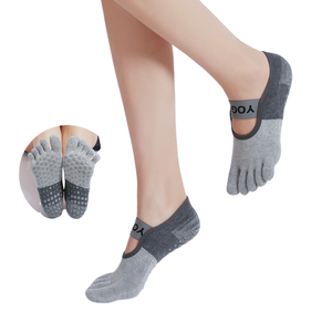 Five Finger Solid <b>Ankle</b> Yoga <b>Socks</b> Autumn Sweat Absorbent Breathable Pilates Yoga Sports Non Slip Women's Finger Strap Wholesale - Product Image 1