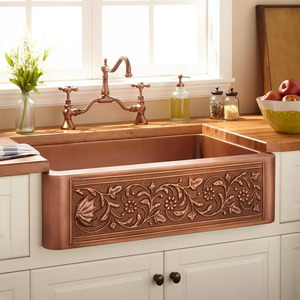 Fregadero de Cocina de Acero y Cobre Estilo Rústico, Hecho a Mano, de Alta Calidad, al Mejor Precio de Mayoreo - Product Image 4