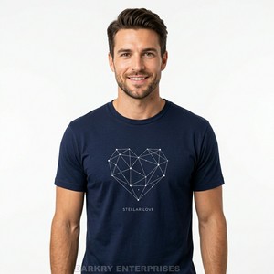 T-shirt noir personnalisé pour homme, imprimé graphique mandala doré en forme de cœur, style luxe, coton, fabricant en gros, OEM, streetwear, hauts - Product Image 6