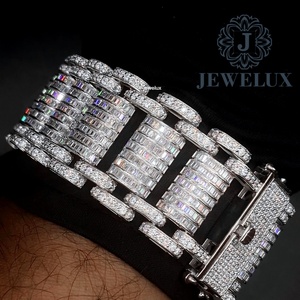 High Quality Moissanite Tennis <b>Bracelet</b> Real Diamond Look 18K Gold Plated <b>Adjustable</b> Chain <b>Bracelet</b> for Daily Wear at Best Price - Product Image 4