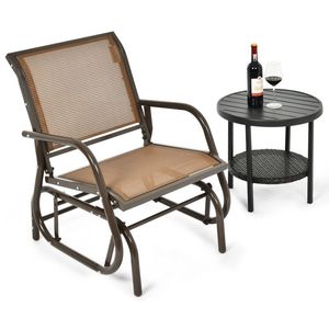 <b>Single</b> Outdoor <b>Swing</b> Glider Rocking Chair with Armrest for Patio Use - Product Image 2