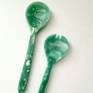 Ustensiles à salade en résine, cuillères à salade écologiques AL MALIK CRAFT, compatibles lave-vaisselle et micro-ondes, logo personnalisé pour les mariages et les fêtes - Product Image 1