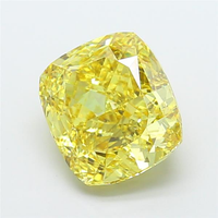 Corte cojín, certificado, tipo CVD, brillo radiante para joyería fina elegante. Diamante amarillo vivo brillante cultivado en laboratorio, piedra preciosa suelta.