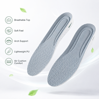 Semelles intérieures en PU à coussin d'air pour soutien de la voûte plantaire, rehausseurs de talon invisibles, absorption des chocs, confortables, pour hommes et femmes