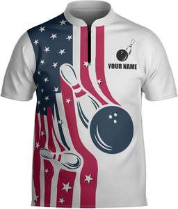 Custom Quick Dry 100% Polyester <b>Bowling</b> Polo T-shirt Sublimation Polo Shirts for Men - Product Image 3