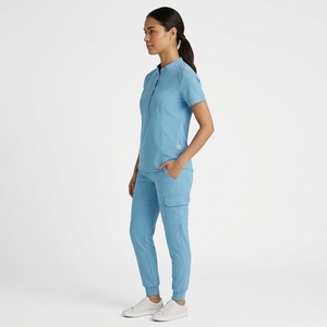 Ensemble de blouses médicales unisexes à manches courtes, col rond, haut uniforme et pantalon cargo pour le travail en milieu hospitalier, clinique et infirmier - Product Image 3