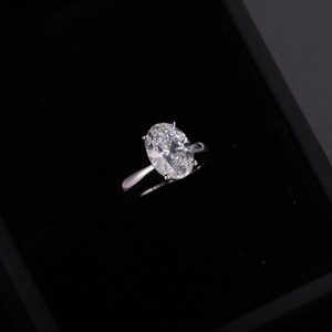 Anillo Unisex con Diamante Cultivado en Laboratorio, Corte Ovalado, Color D, Chapado en Oro de 18K, Certificado IGI, Anillo de Lujo para Boda o Fiesta, Joyería Fina - Product Image 4