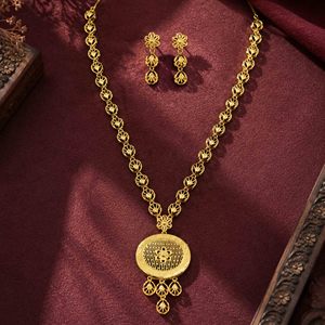 Vente en gros de parures de bijoux de mariée en or micronisé 14K18K24K de style Dubaï, parures de bijoux de style turc traditionnel, colliers tendance - Product Image 3